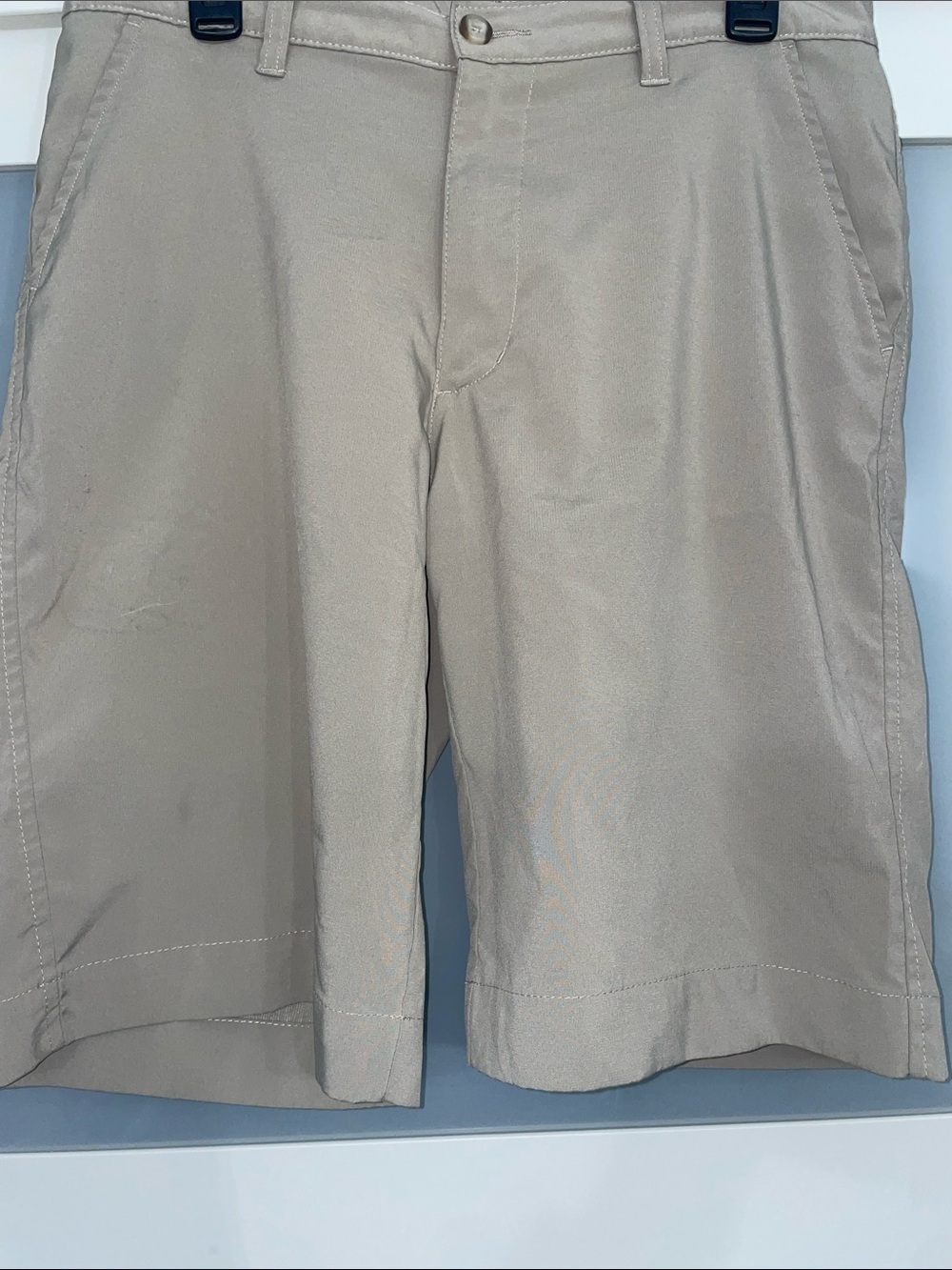Izod Men's Flat Front Khaki Shorts